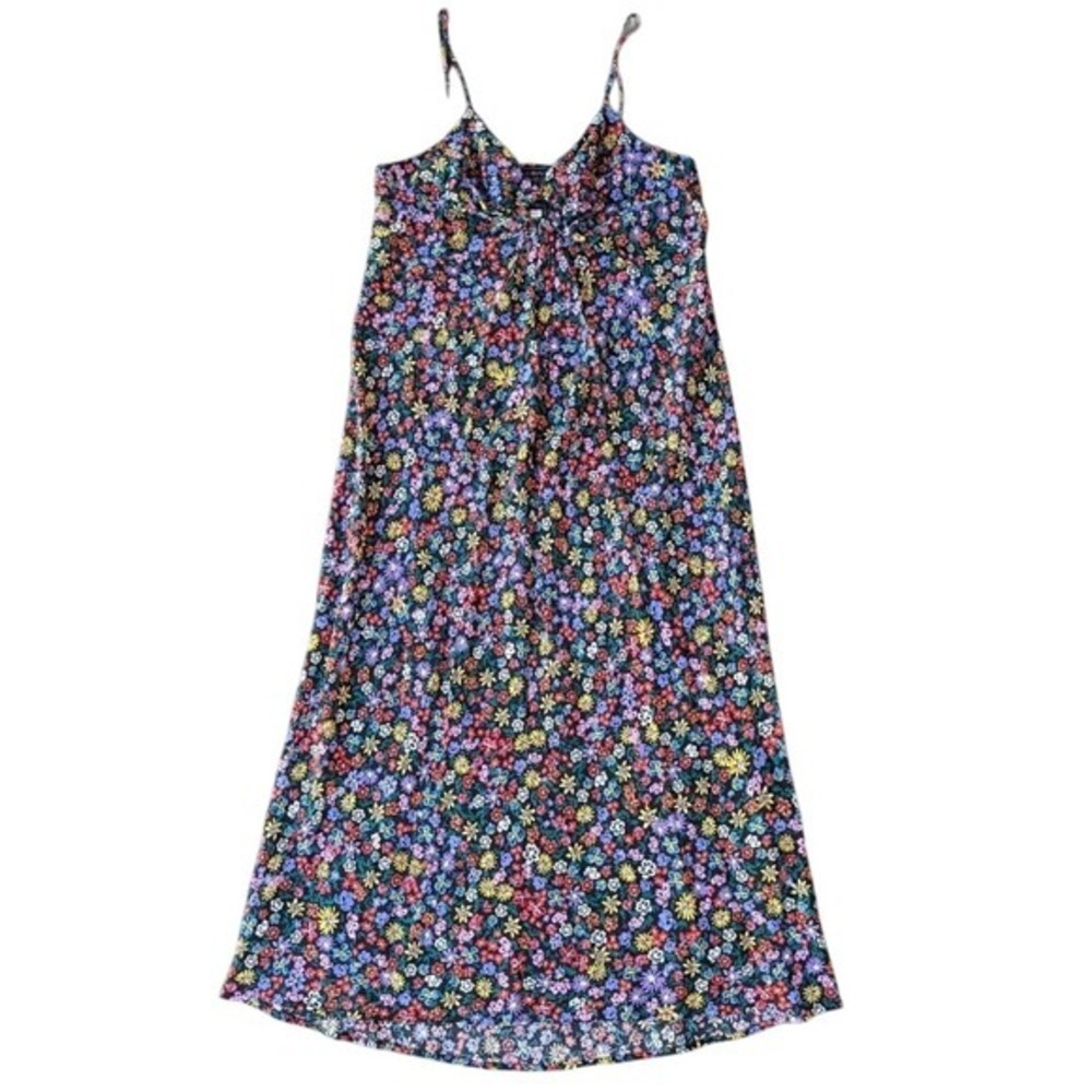 Johnny Was Floral Silk Midi Slip Dress S Colorful Boho Spring Summer‎